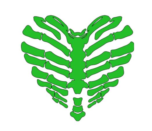 Skeleton Heart Bone Vinyl Decal Sticker Halloween Horror