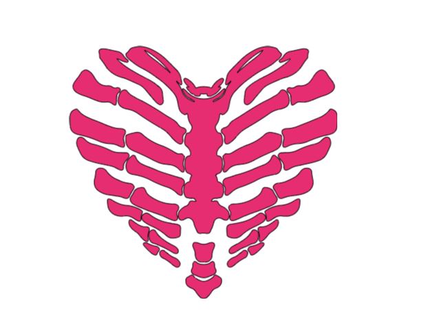 Skeleton Heart Bone Vinyl Decal Sticker Halloween Horror