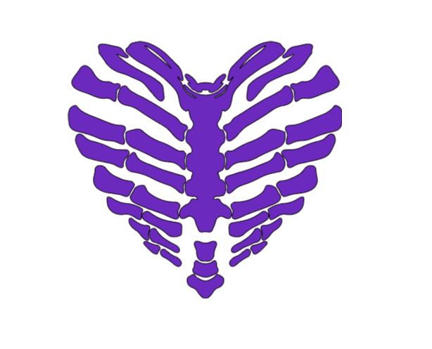Skeleton Heart Bone Vinyl Decal Sticker Halloween Horror