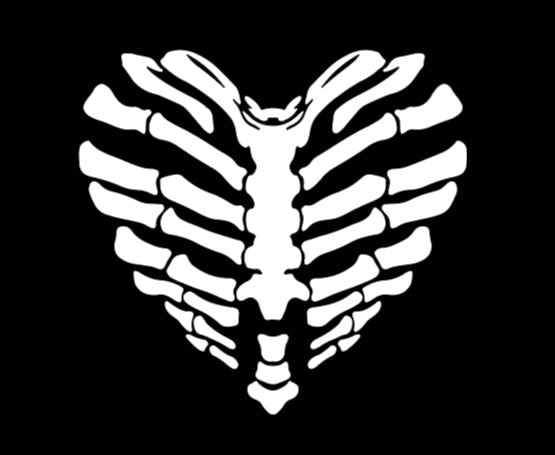 Skeleton Heart Bone Vinyl Decal Sticker Halloween Horror