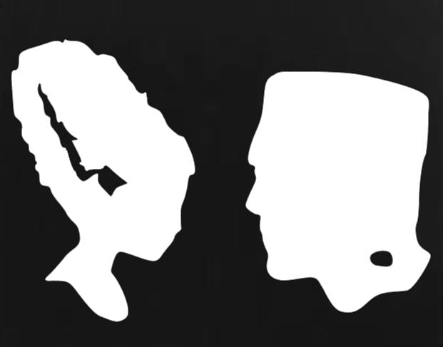 Bride and Frankenstein Universal Vinyl Decal Sticker Halloween Horror Metaphysical