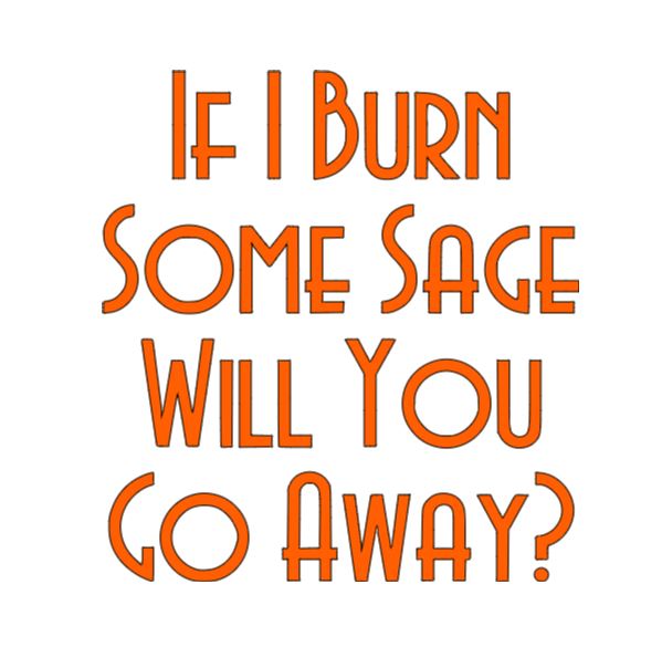 Burn Sage Go Away Vinyl Decal Sticker Halloween Horror Metaphysical