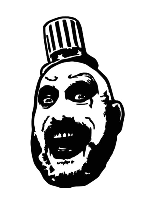Captain Spaulding Devils Rejects Vinyl Decal Sticker Halloween Horror Metaphysical