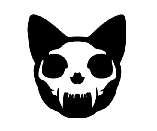 Cat Skull Skeleton Vinyl Decal Sticker Halloween Horror Metaphysical