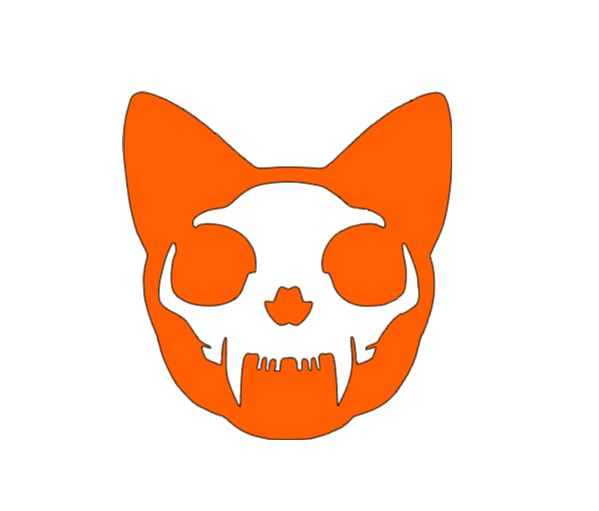 Cat Skull Skeleton Vinyl Decal Sticker Halloween Horror Metaphysical