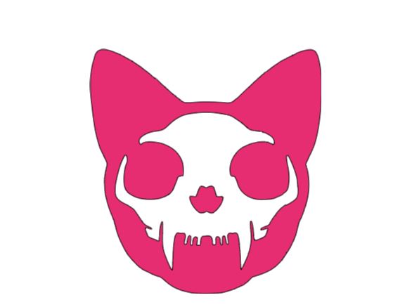 Cat Skull Skeleton Vinyl Decal Sticker Halloween Horror Metaphysical