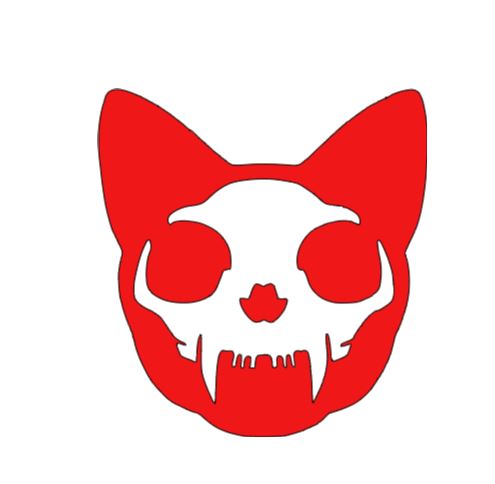 Cat Skull Skeleton Vinyl Decal Sticker Halloween Horror Metaphysical