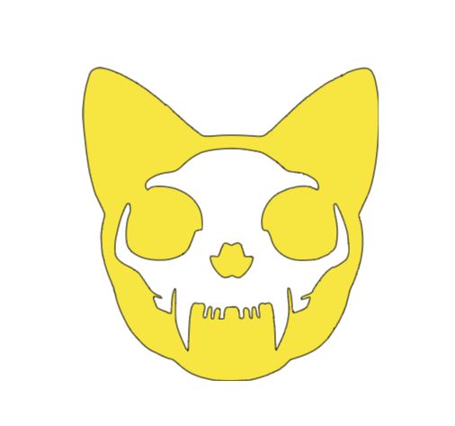 Cat Skull Skeleton Vinyl Decal Sticker Halloween Horror Metaphysical