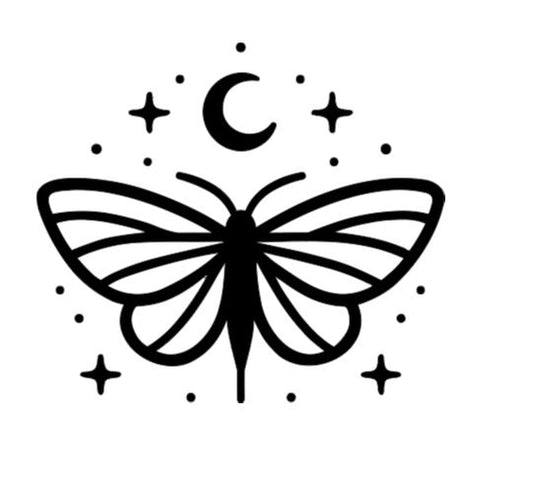 Celestial Moth Witchy Vinyl Decal Sticker Halloween Horror Metaphysical