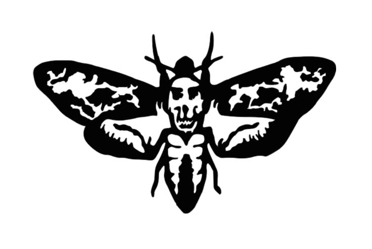 Death Moth Vinyl Decal Sticker Halloween Horror Metaphysical