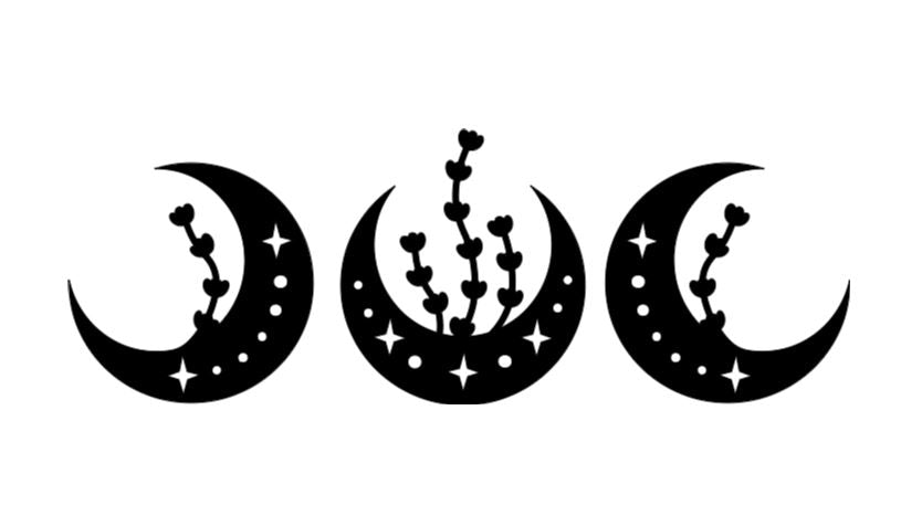Intricate Triple Moon Witchy Vinyl Decal Sticker Halloween Horror Metaphysical