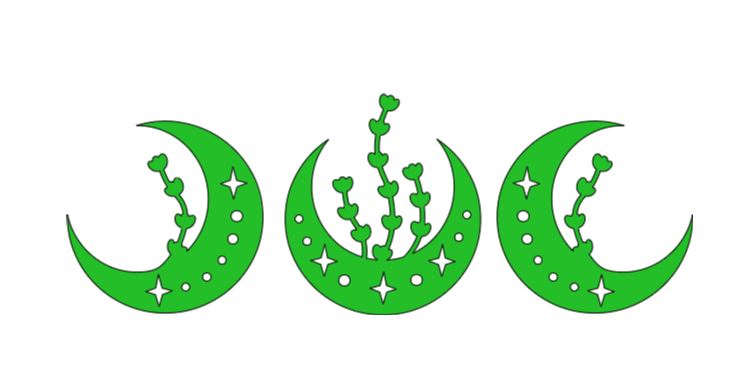 Intricate Triple Moon Witchy Vinyl Decal Sticker Halloween Horror Metaphysical