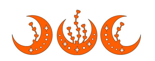 Intricate Triple Moon Witchy Vinyl Decal Sticker Halloween Horror Metaphysical