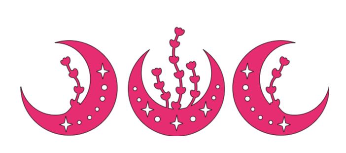 Intricate Triple Moon Witchy Vinyl Decal Sticker Halloween Horror Metaphysical