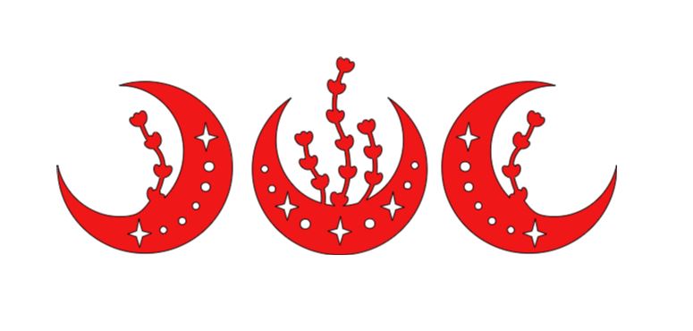 Intricate Triple Moon Witchy Vinyl Decal Sticker Halloween Horror Metaphysical