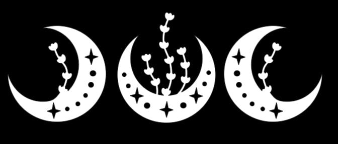 Intricate Triple Moon Witchy Vinyl Decal Sticker Halloween Horror Metaphysical