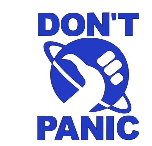 Don't Panic Hitchhikers Guide Vinyl Decal Sticker Halloween Horror Metaphysical