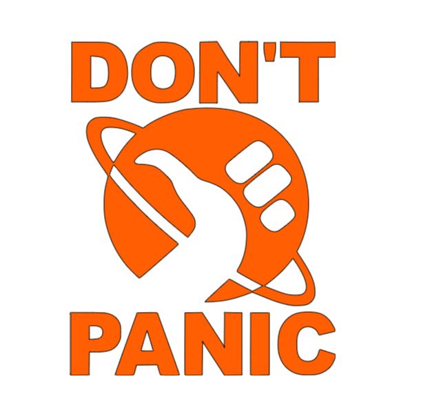 Don't Panic Hitchhikers Guide Vinyl Decal Sticker Halloween Horror Metaphysical