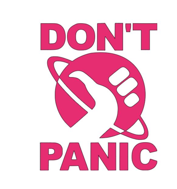Don't Panic Hitchhikers Guide Vinyl Decal Sticker Halloween Horror Metaphysical