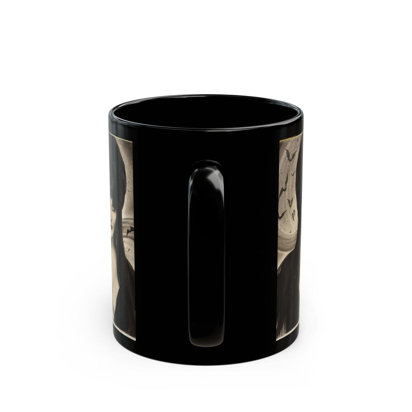 Elvira Mistress of the Dark Horror Mug | Black Ceramic Coffee Cup