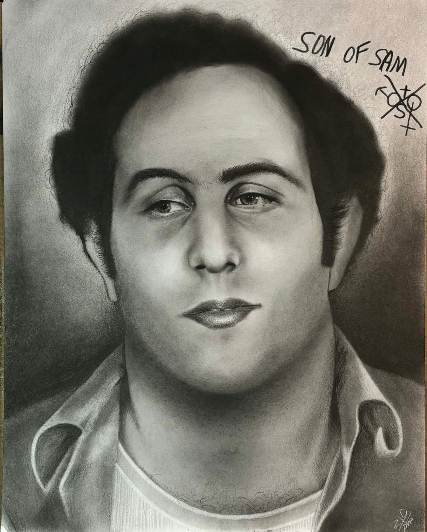 ORIGINAL David Berkowitz Art Print True Crime Serial Killer Wall Hanging Home Decor