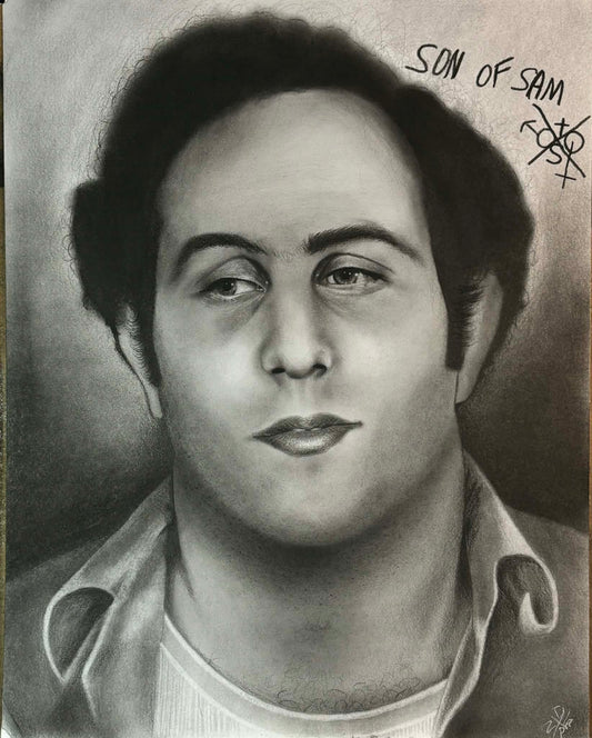 ORIGINAL David Berkowitz Art Print True Crime Serial Killer Wall Hanging Home Decor