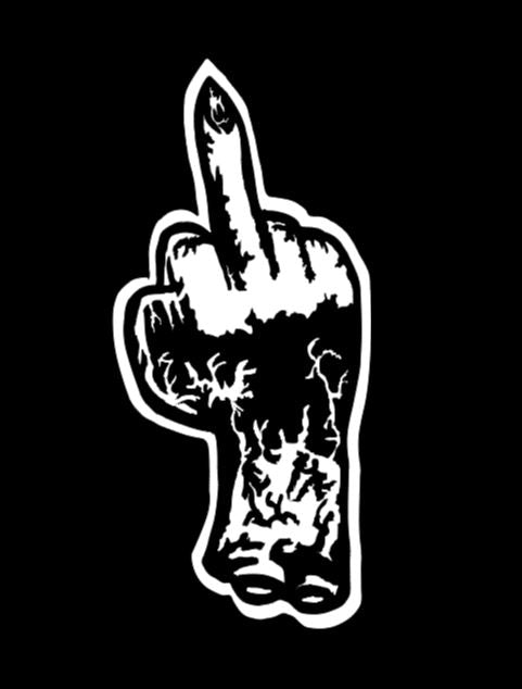 Zombie Middle Finger Vinyl Decal Sticker Halloween Horror Metaphysical