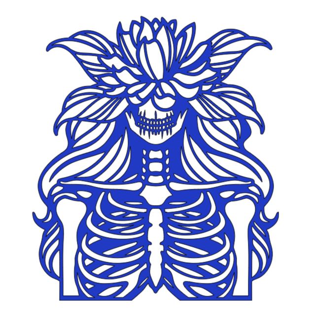 Skeleton Flower Lady Vinyl Decal Sticker Halloween Horror Metaphysical