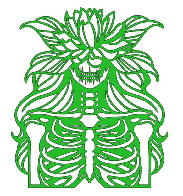 Skeleton Flower Lady Vinyl Decal Sticker Halloween Horror Metaphysical