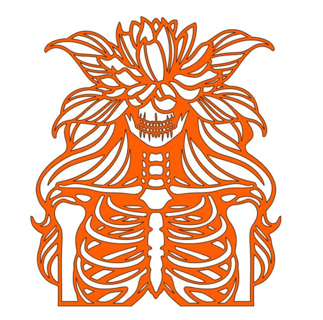 Skeleton Flower Lady Vinyl Decal Sticker Halloween Horror Metaphysical