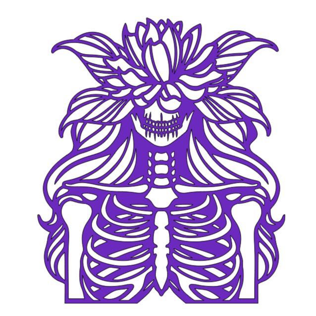 Skeleton Flower Lady Vinyl Decal Sticker Halloween Horror Metaphysical