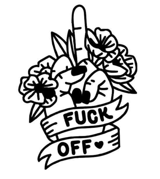 F*ck Off Finger Flowers Vinyl Decal Sticker Halloween Horror Metaphysical