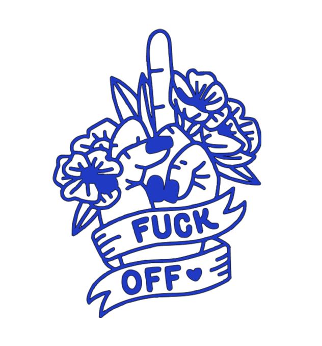 F*ck Off Finger Flowers Vinyl Decal Sticker Halloween Horror Metaphysical