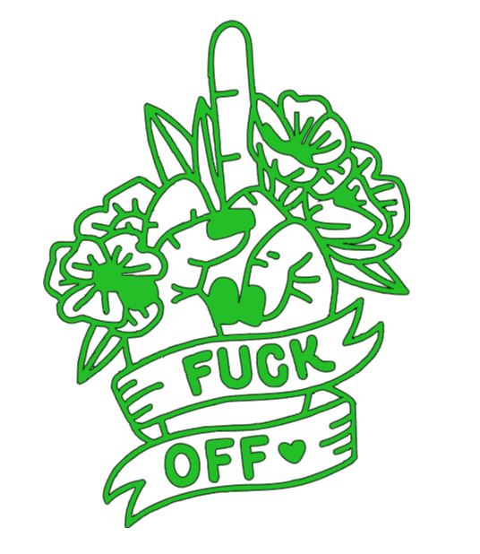 F*ck Off Finger Flowers Vinyl Decal Sticker Halloween Horror Metaphysical