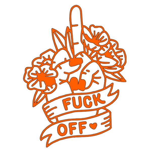 F*ck Off Finger Flowers Vinyl Decal Sticker Halloween Horror Metaphysical