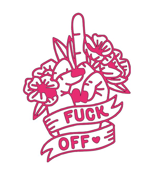 F*ck Off Finger Flowers Vinyl Decal Sticker Halloween Horror Metaphysical