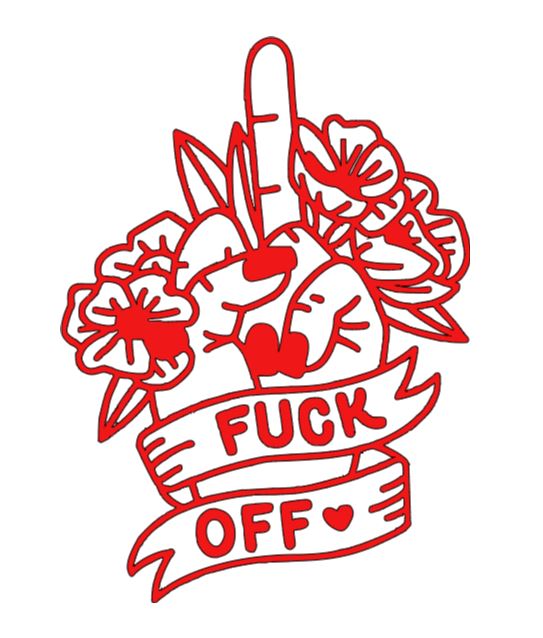 F*ck Off Finger Flowers Vinyl Decal Sticker Halloween Horror Metaphysical