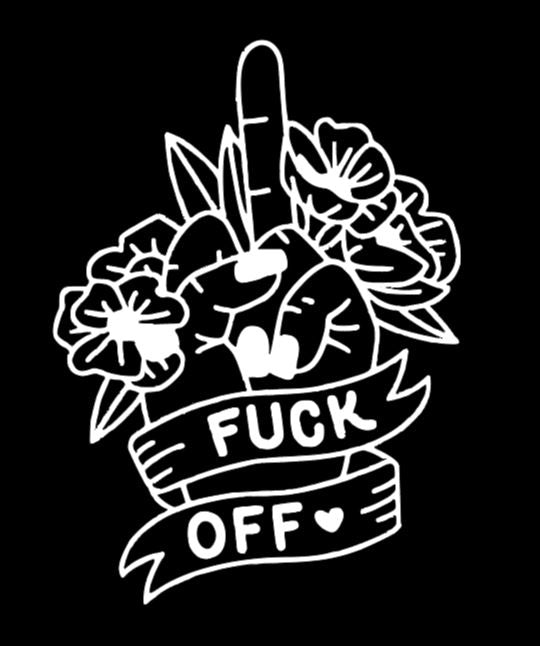F*ck Off Finger Flowers Vinyl Decal Sticker Halloween Horror Metaphysical