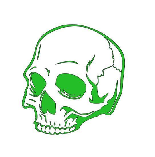Half Broken Skull Vinyl Decal Sticker Halloween Horror Metaphysical
