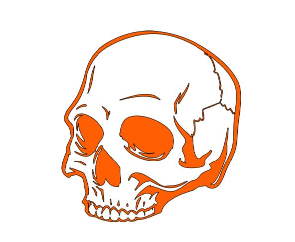 Half Broken Skull Vinyl Decal Sticker Halloween Horror Metaphysical