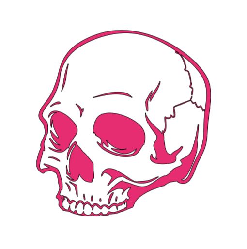 Half Broken Skull Vinyl Decal Sticker Halloween Horror Metaphysical