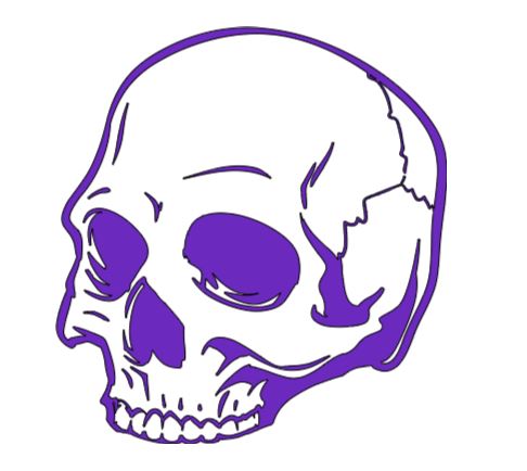 Half Broken Skull Vinyl Decal Sticker Halloween Horror Metaphysical