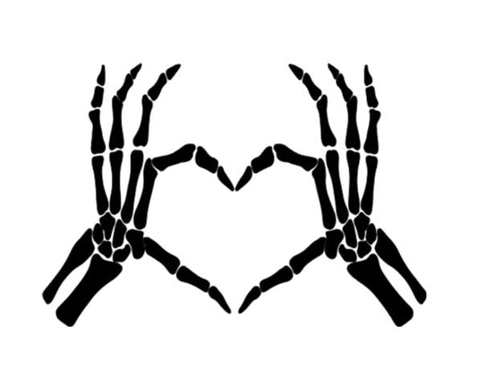 Skeleton Hands Heart Vinyl Decal Sticker Halloween Horror