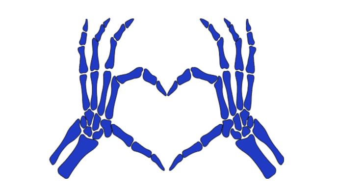 Skeleton Hands Heart Vinyl Decal Sticker Halloween Horror