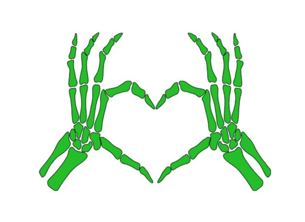 Skeleton Hands Heart Vinyl Decal Sticker Halloween Horror