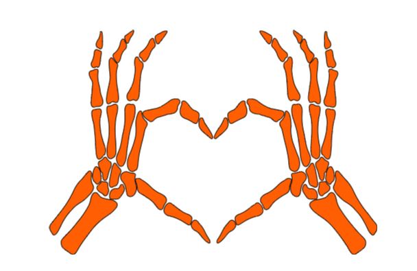 Skeleton Hands Heart Vinyl Decal Sticker Halloween Horror