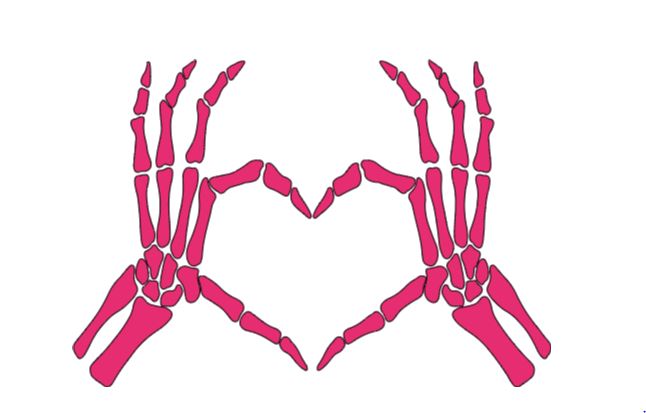 Skeleton Hands Heart Vinyl Decal Sticker Halloween Horror