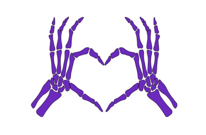 Skeleton Hands Heart Vinyl Decal Sticker Halloween Horror
