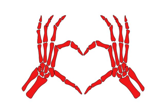 Skeleton Hands Heart Vinyl Decal Sticker Halloween Horror