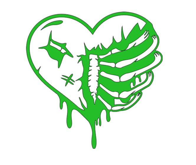 Heart Rib Cage Vinyl Decal Sticker Halloween Horror Metaphysical